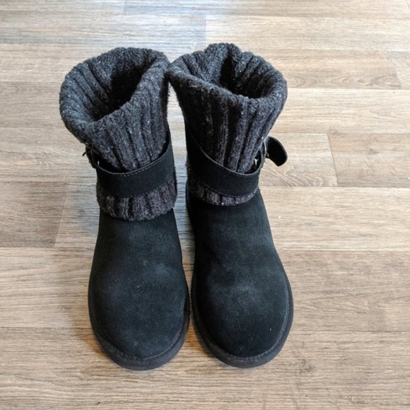 Ugg Cambridge Sweater Knit Black Buckle Boots Women Size 6 - Picture 7 of 7